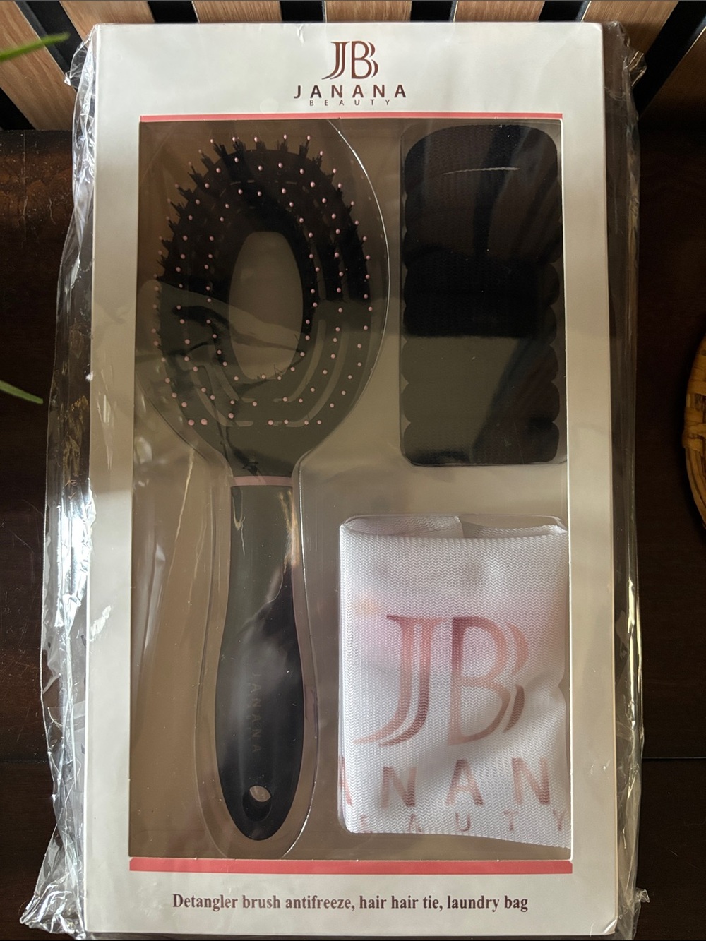 NaNa Black & Pink Detangler Brush and Hair Accessory Set